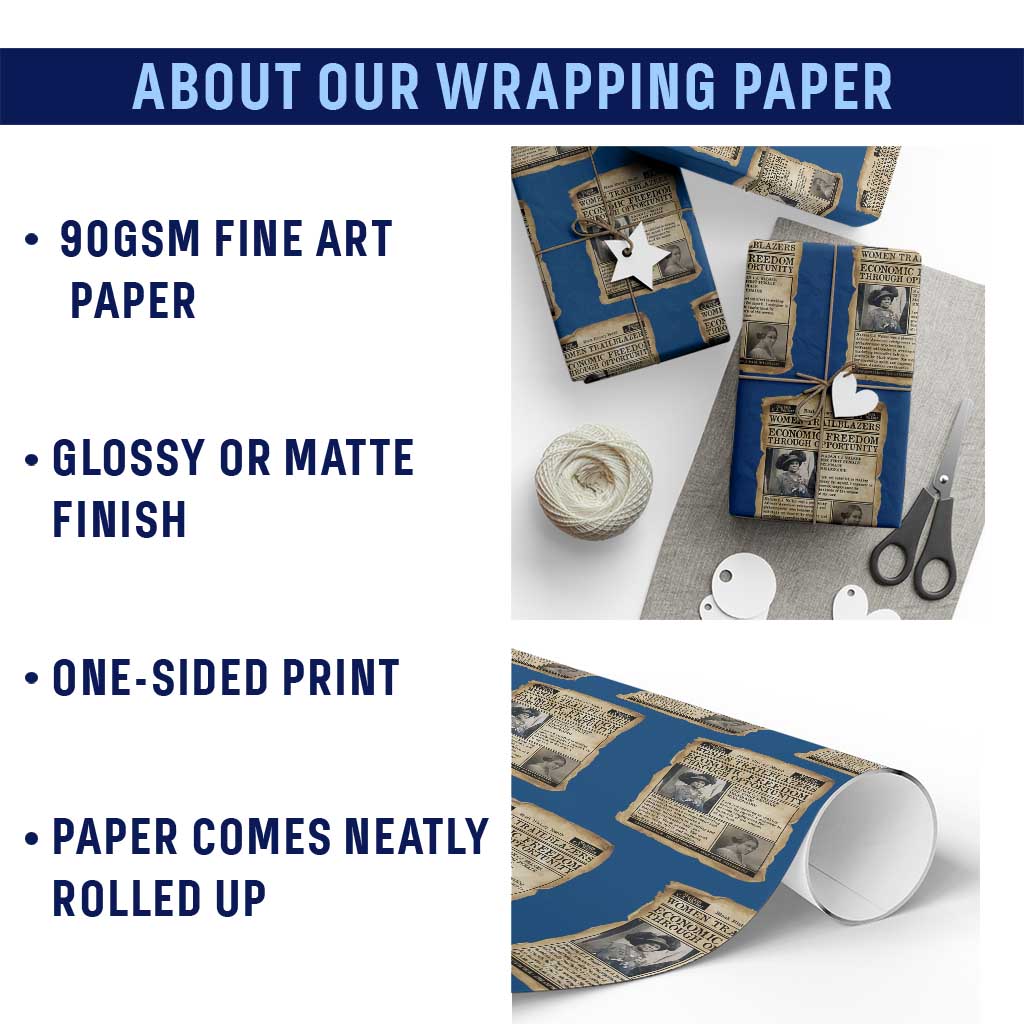 Madam CJ Walker Vintage Newspaper Style Wrapping Paper Roll Economic Freedom Through Opportunity - Wonder Print Shop