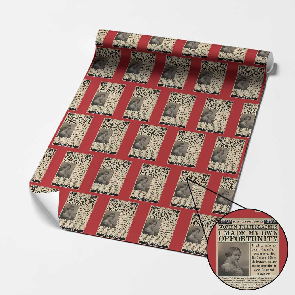 Madam C.J. Walker Wrapping Paper Roll I Made My Own Opportunity - Wonder Print Shop