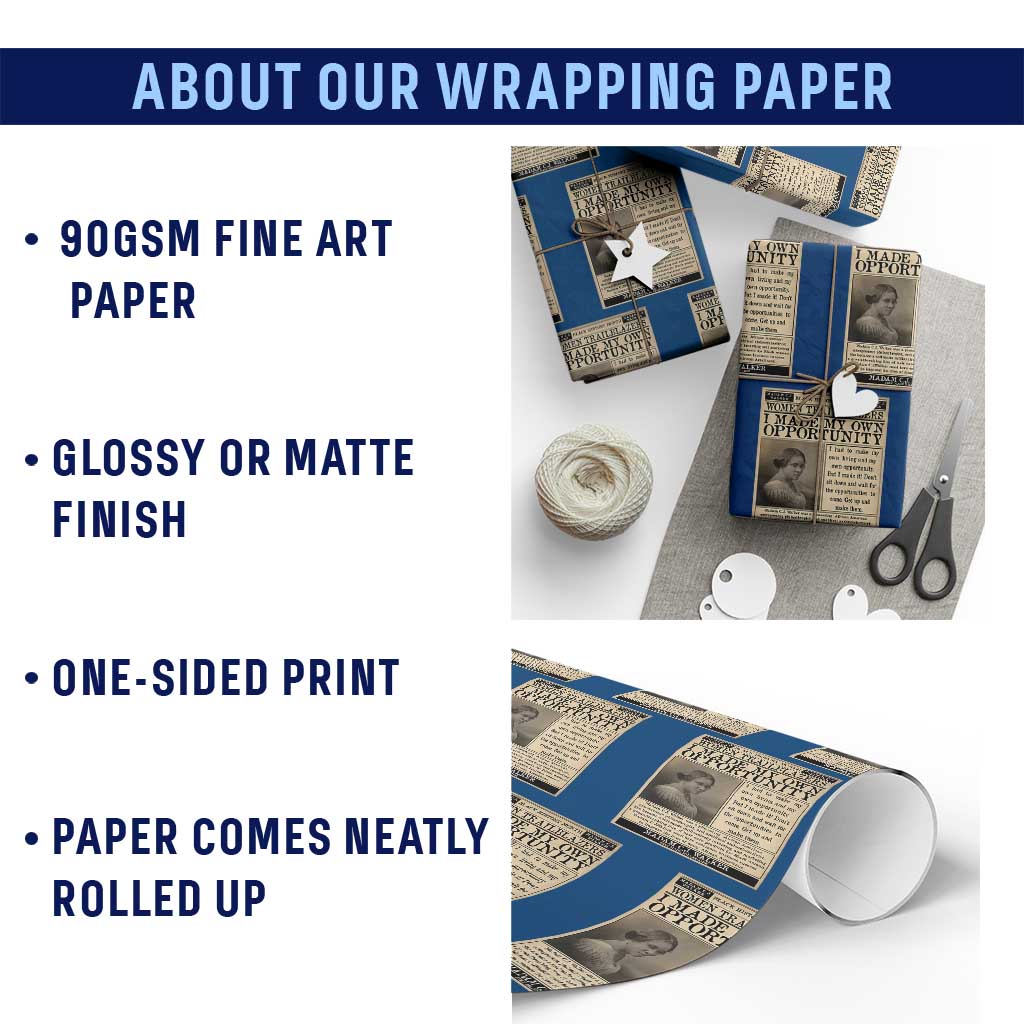Madam C.J. Walker Wrapping Paper Roll I Made My Own Opportunity - Wonder Print Shop