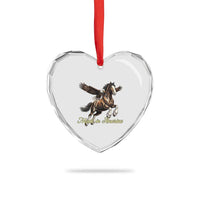 Made in America Patriotic Eagle and Horse Heart Crystal Glass Ornament Strong American Pride Western Style