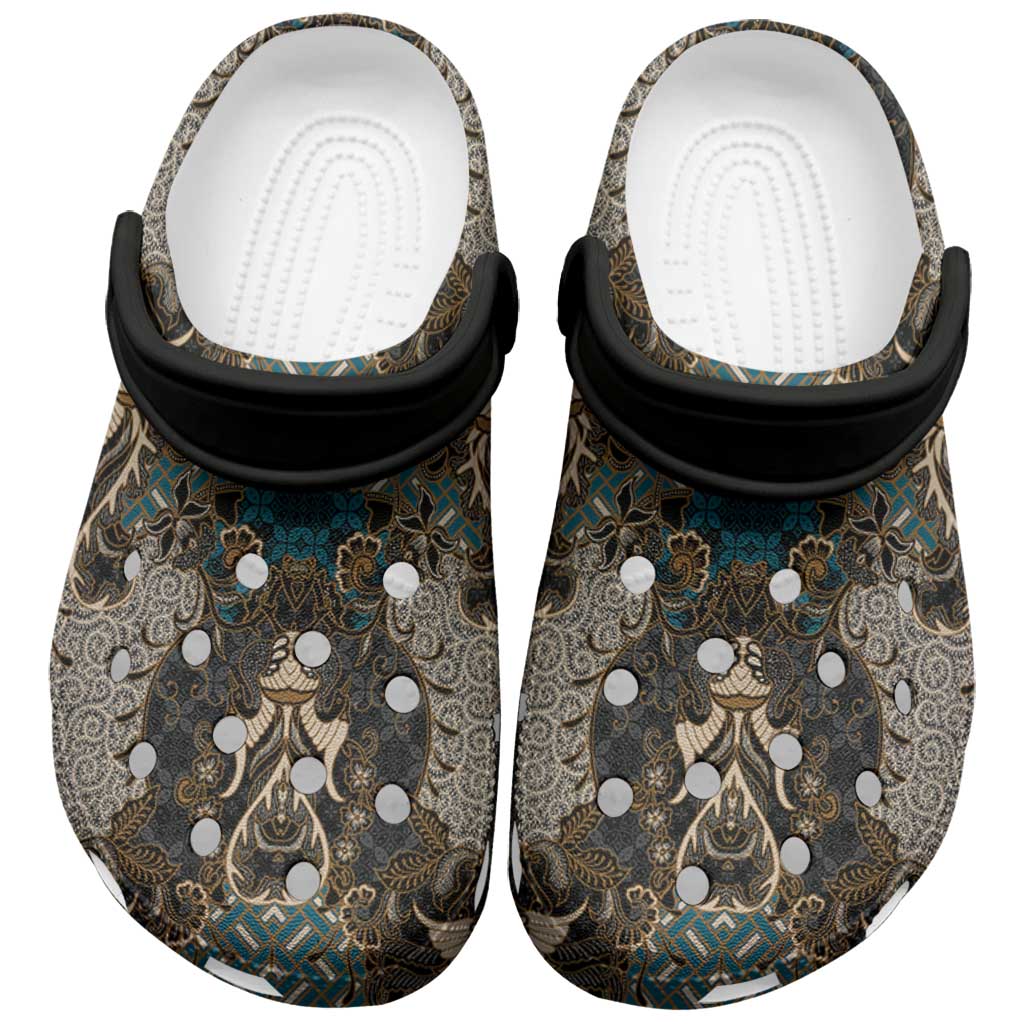 Madiba Nelson Mandela Clogs Shoes Indonesia Batik Black - Wonder Print Shop