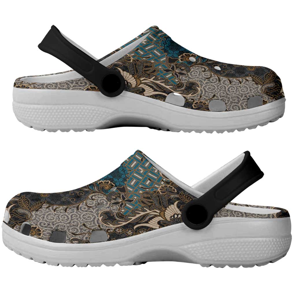 Madiba Nelson Mandela Clogs Shoes Indonesia Batik Black - Wonder Print Shop