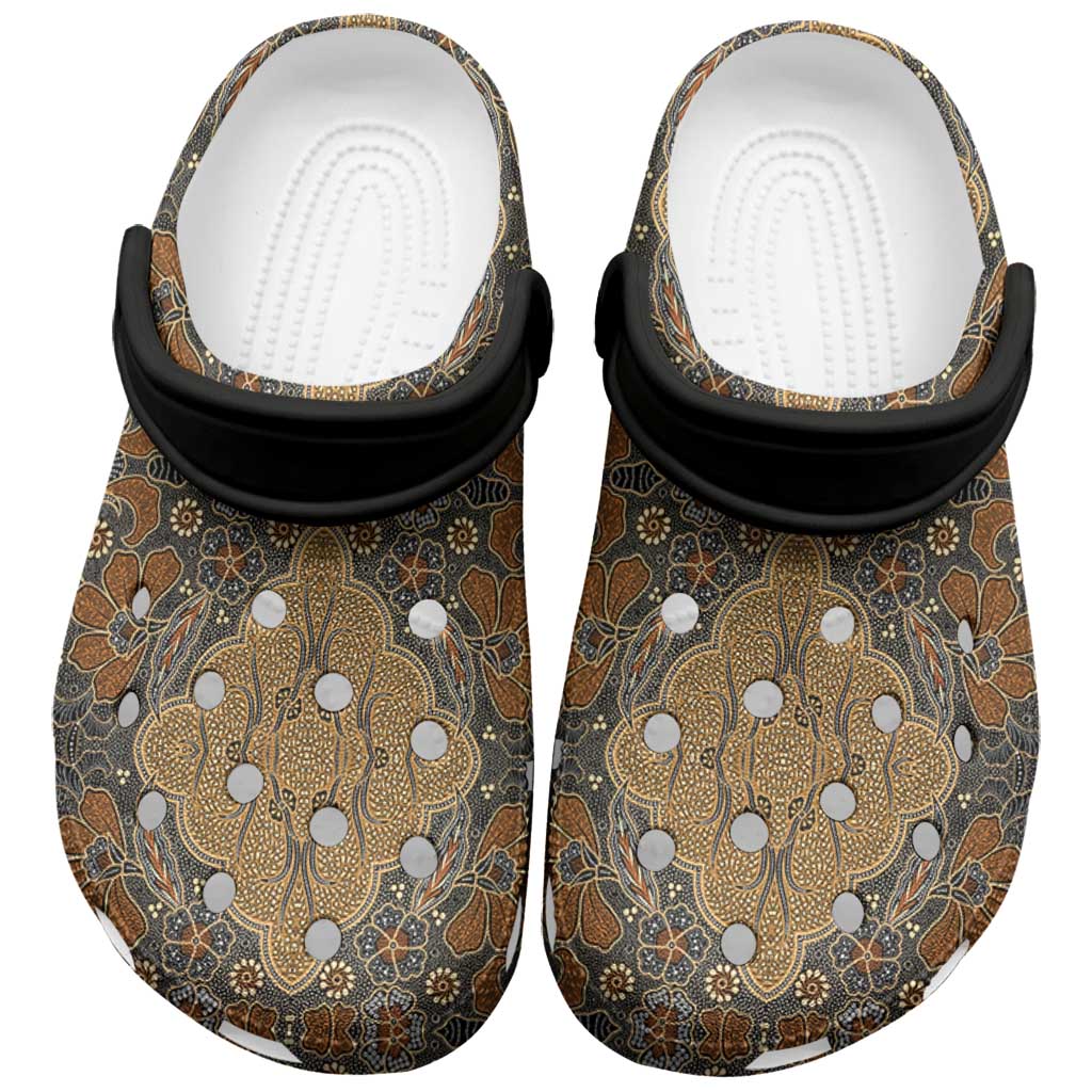Madiba Nelson Mandela Clogs Shoes Indonesia Batik Earthy Brown - Wonder Print Shop