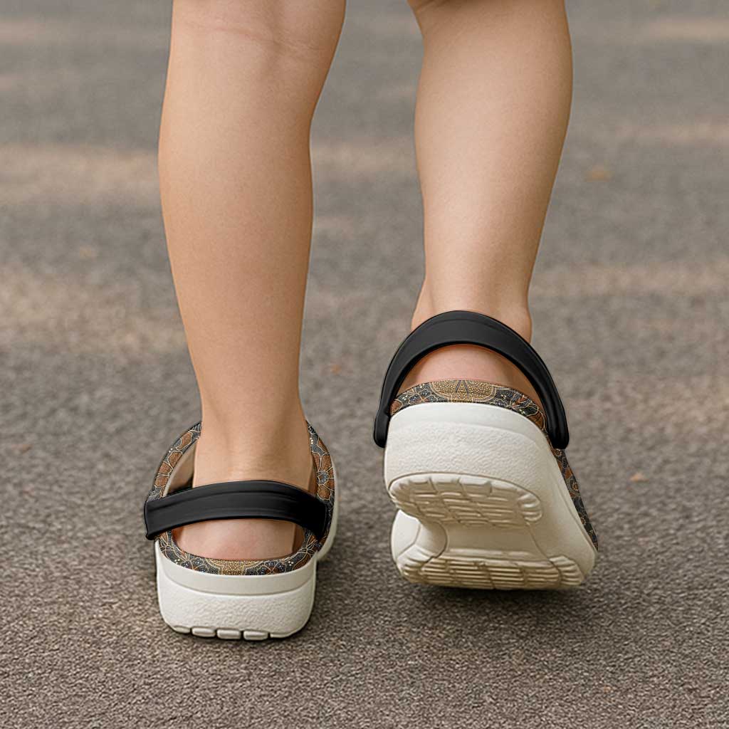 Madiba Nelson Mandela Clogs Shoes Indonesia Batik Earthy Brown - Wonder Print Shop