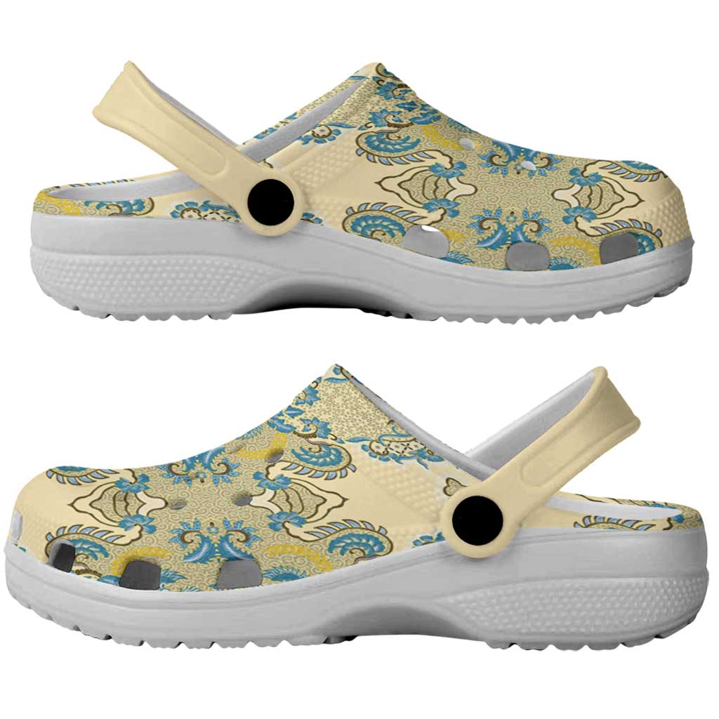 Madiba Nelson Mandela Clogs Shoes Indonesia Batik Yellow Bule - Wonder Print Shop
