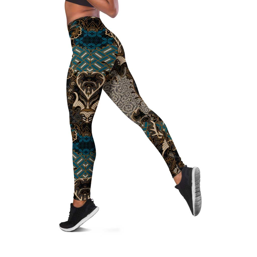 Madiba Nelson Mandela Leggings Indonesia Batik Black - Wonder Print Shop