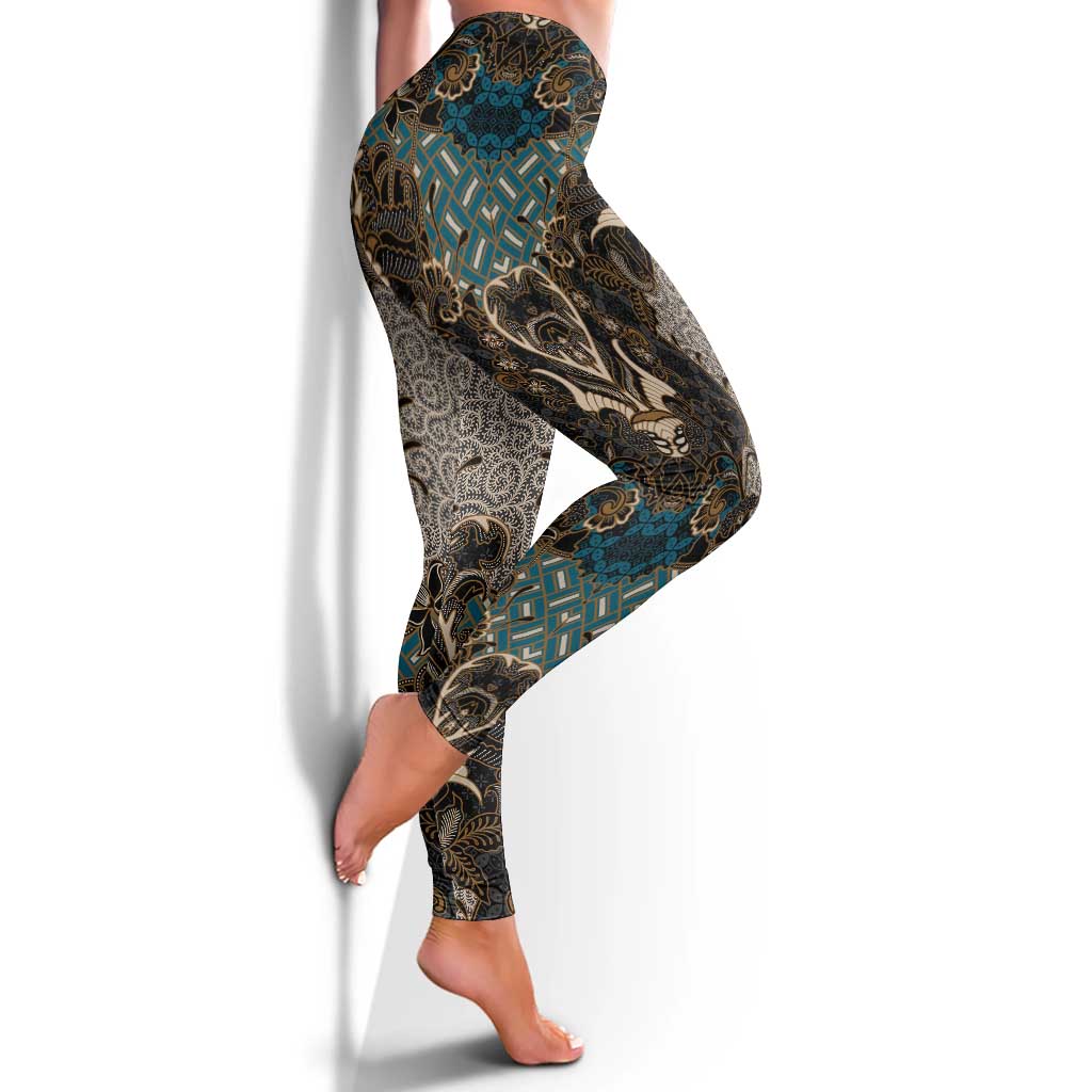 Madiba Nelson Mandela Leggings Indonesia Batik Black - Wonder Print Shop