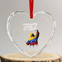 Maduro Cono e Tu Madre Heart Crystal Glass Ornament Venezuelan Protest Graffiti Graphic - Wonder Print Shop