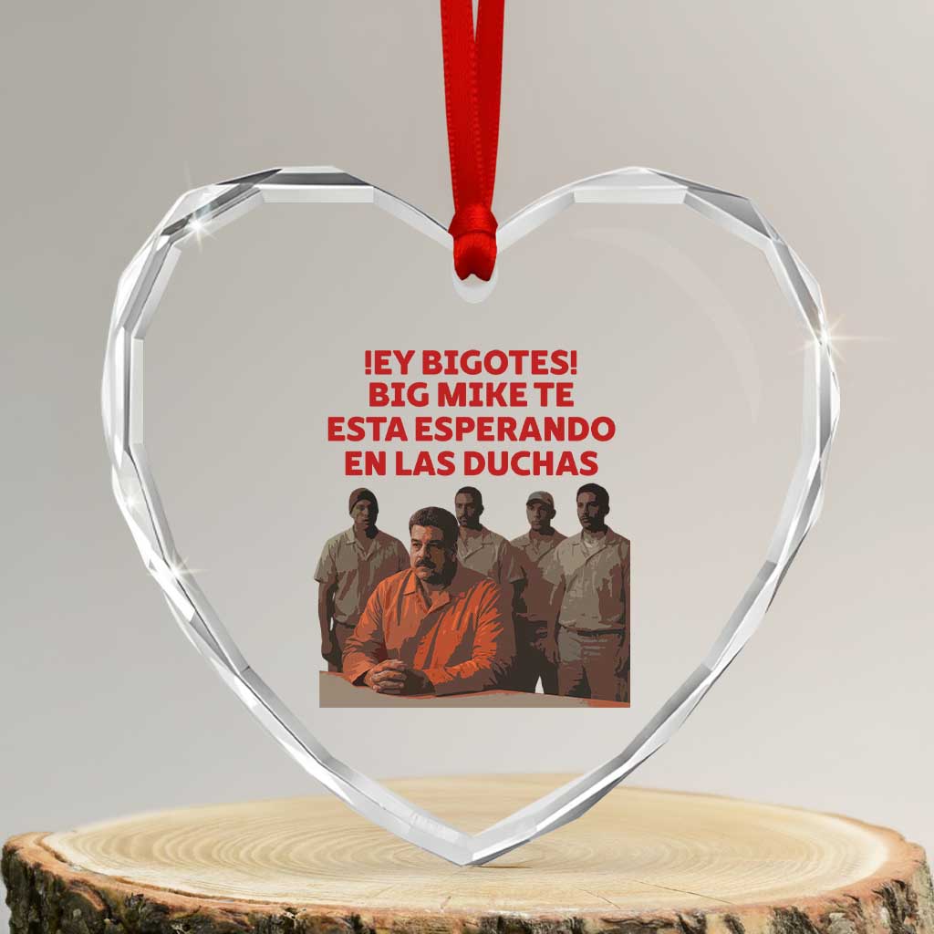 Maduro in Prison Meme Satire Heart Crystal Glass Ornament Spanish Political Politcal Sarcasm - Wonder Print Shop