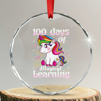 Magical Unicorn 100th Day of School Crystal Glass Ornament Cute Girls Celebration Gift