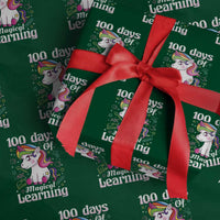 Magical Unicorn 100th Day of School Wrapping Paper Roll Cute Girls Celebration Gift
