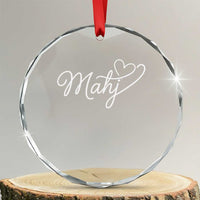 Mahjong Lovers Crystal Glass Ornament Funny Mah Jongg Heart Game Night Graphic