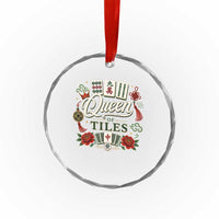 Mahjong Lovers Crystal Glass Ornament Queen Of Tiles Game Night Graphic