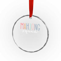 Mahjong Lovers Mahj Squad Crystal Glass Ornament Boho Pastel Cute Game Night Graphic