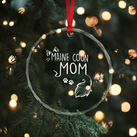 Maine Coon Mom Crystal Glass Ornament Large Breed Cat Lover Silhouette Gift
