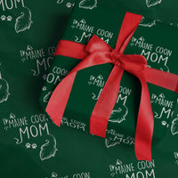 Maine Coon Mom Wrapping Paper Roll Large Breed Cat Lover Silhouette Gift