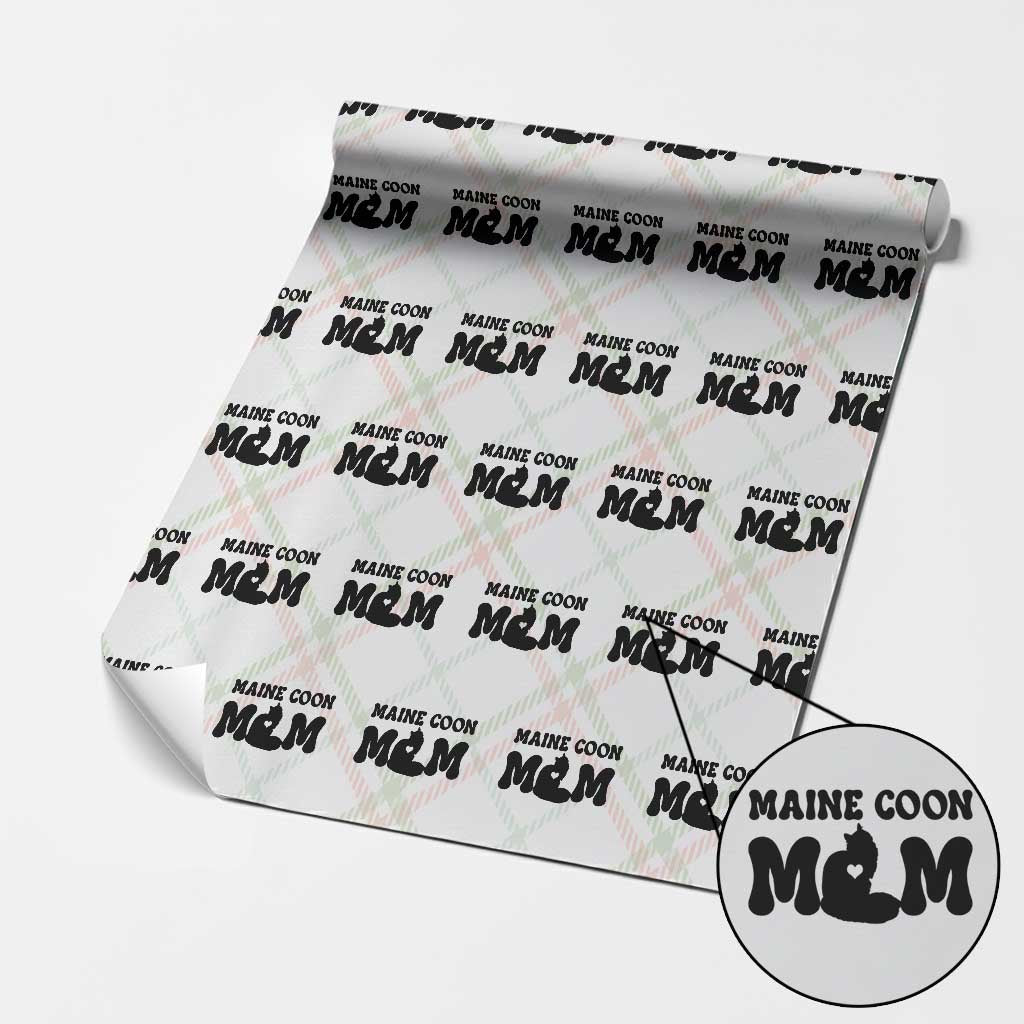 Maine Coon Mom Wrapping Paper Roll Cat Lover Gift For Her