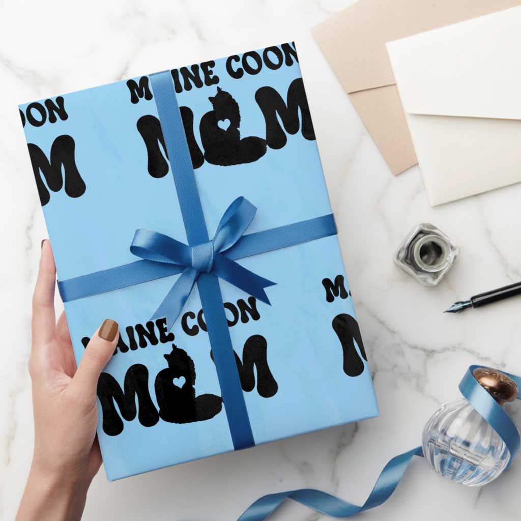 Maine Coon Mom Wrapping Paper Roll Cat Lover Gift For Her