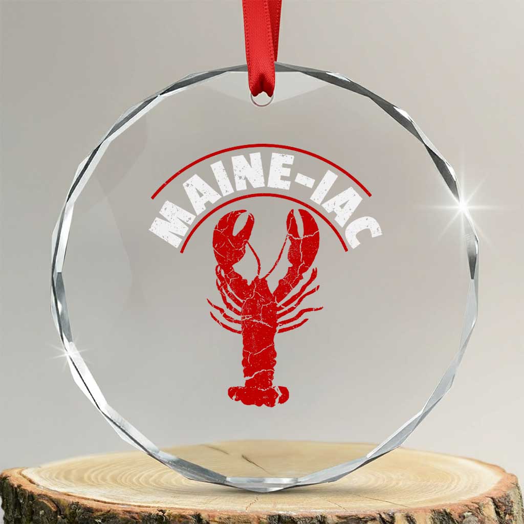 Maine Lobster Crystal Glass Ornament Funny Maine iac Lobstering Fisherman