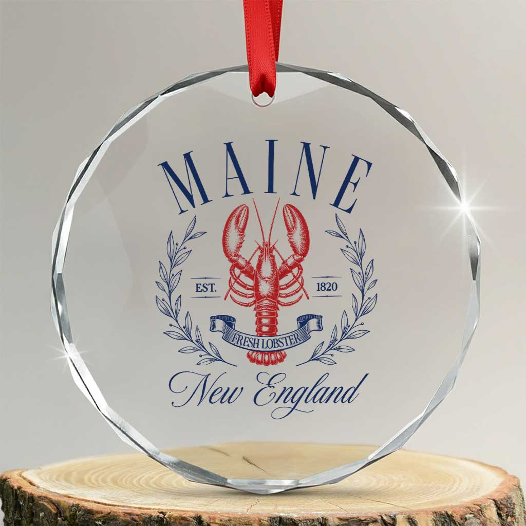 Maine Lobster New England Souvenir Pride Vintage Crystal Glass Ornament