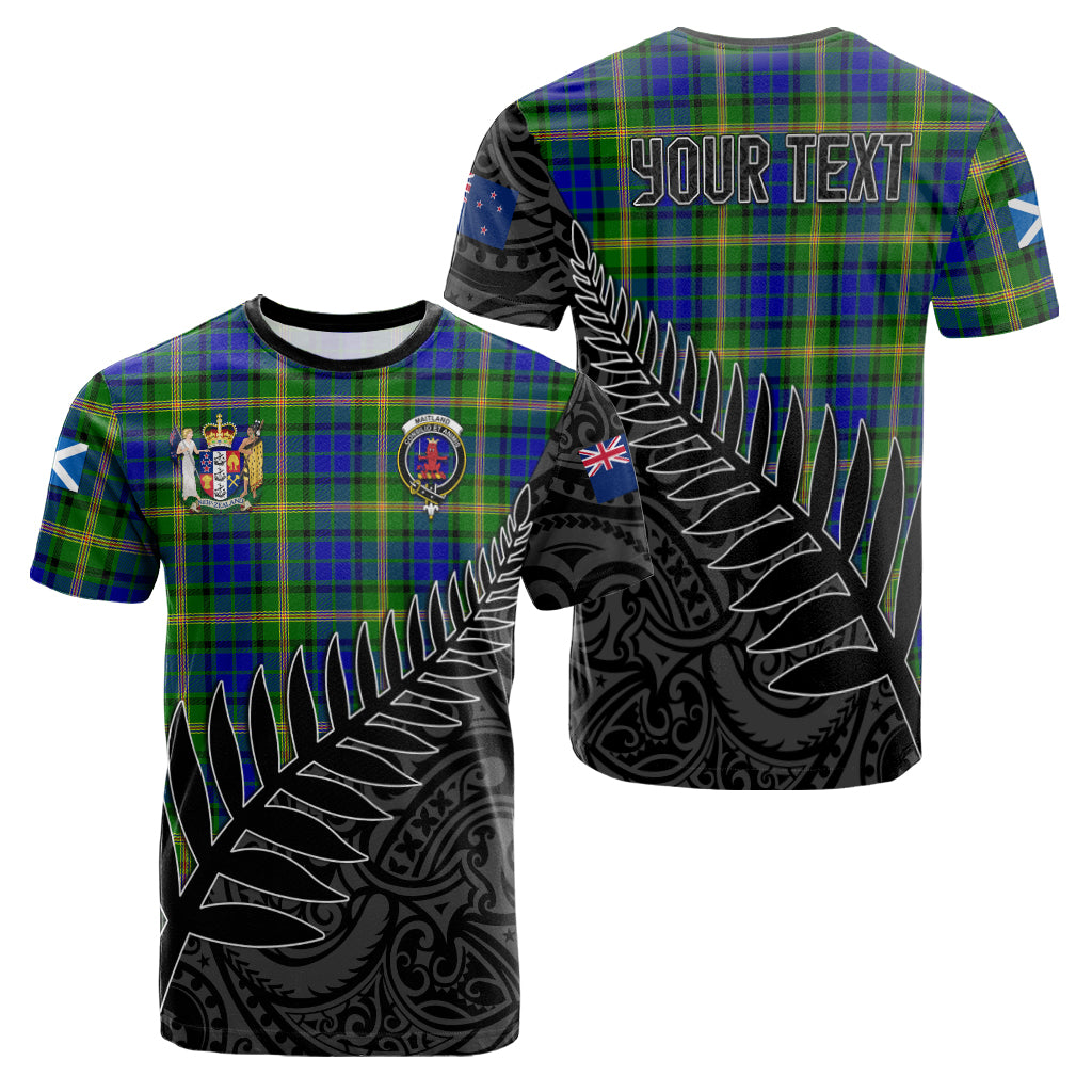 maitland-tartan-family-crest-t-shirt-with-fern-leaves-and-coat-of-arm-of-nea-zealand