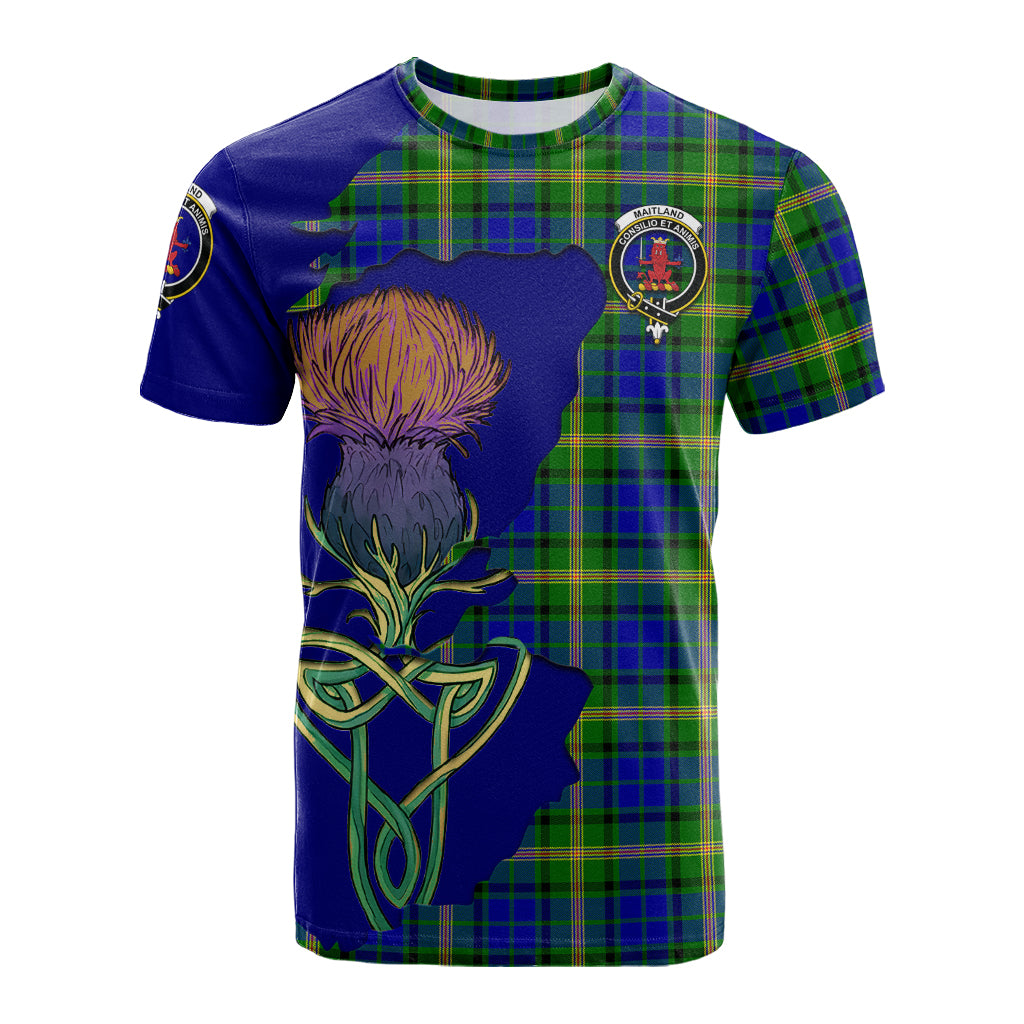 maitland-tartan-family-crest-t-shirt-tartan-plaid-with-thistle-and-scotland-map-t-shirt