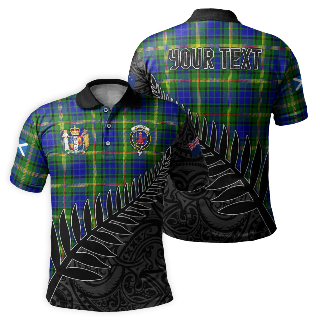 maitland-tartan-family-crest-golf-shirt-with-fern-leaves-and-coat-of-arm-of-new-zealand-personalized-your-name-scottish-tatan-polo-shirt