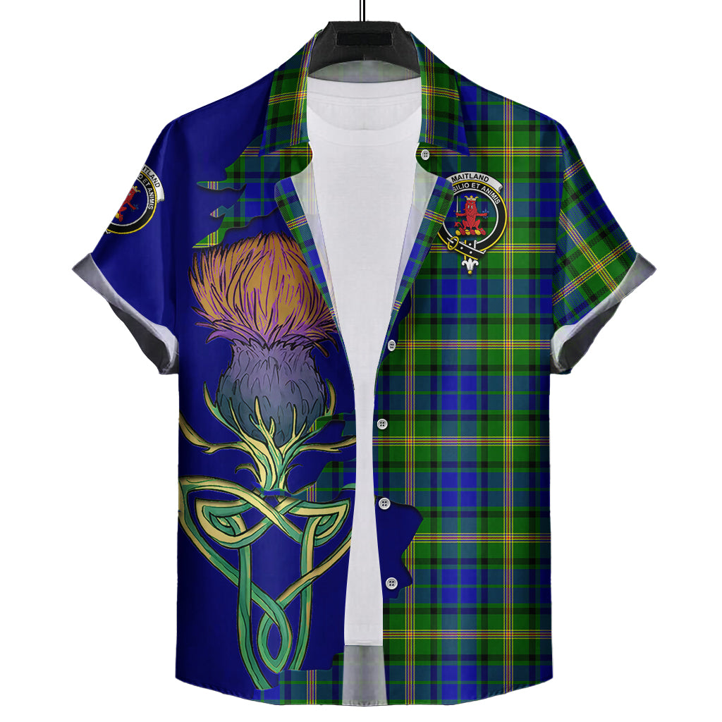 maitland-tartan-plaid-short-sleeve-button-down-shirt-tartan-crest-with-thistle-and-scotland-map-short-sleeve-button-shirt