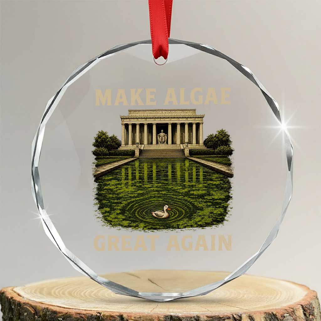 Make Algae Great Again Crystal Glass Ornament Funny Lincoln Memorial Reflecting Pool