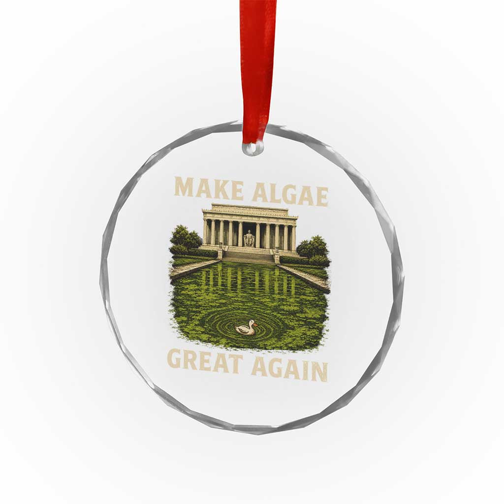 Make Algae Great Again Crystal Glass Ornament Funny Lincoln Memorial Reflecting Pool