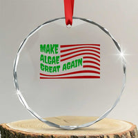 Make Algae Great Again Crystal Glass Ornament Funny Political Satire American Flag Meme