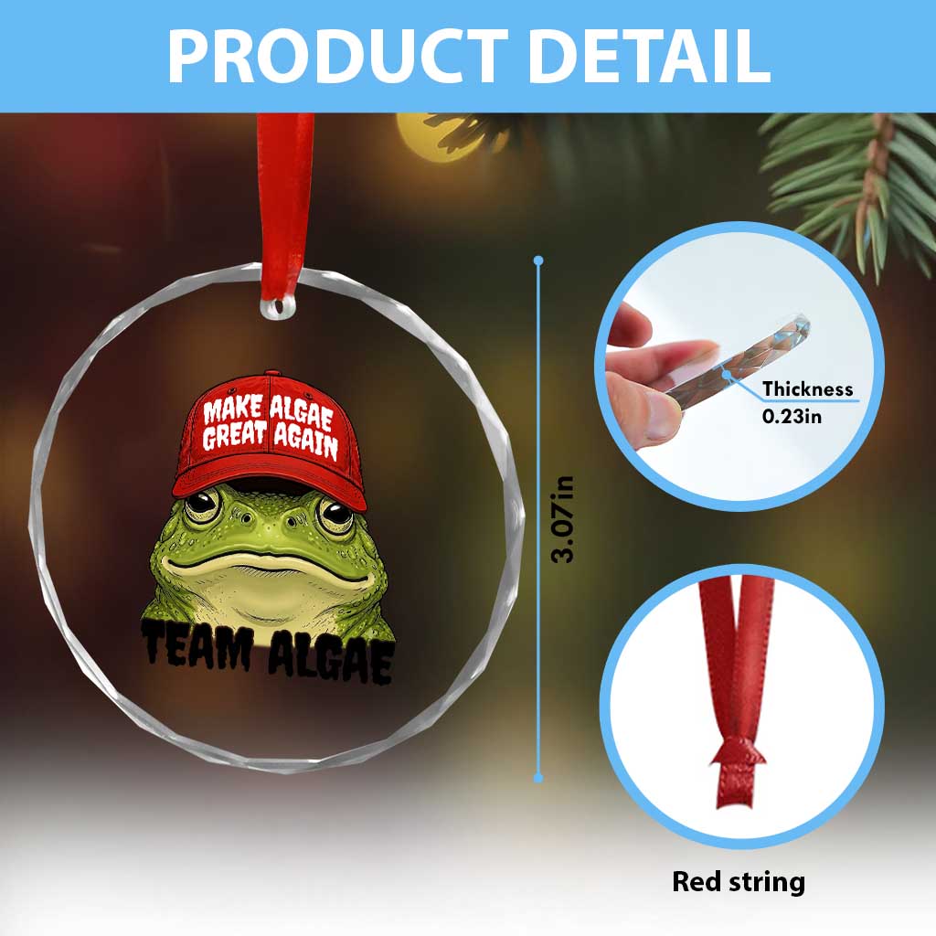 Make Algae Great Again Crystal Glass Ornament Funny Political Satire Nature Lover Gift