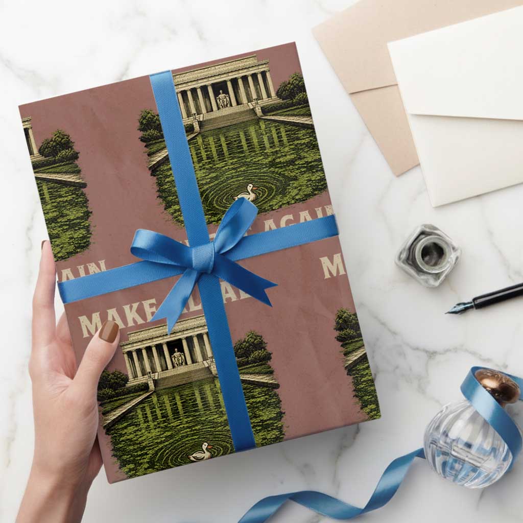 Make Algae Great Again Wrapping Paper Roll Funny Lincoln Memorial Reflecting Pool