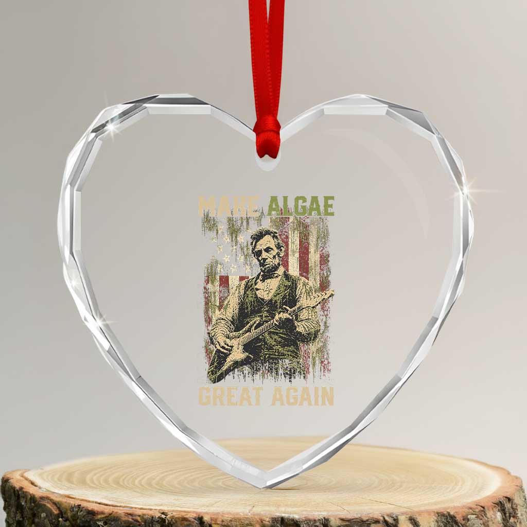 Make Algae Great Again Heart Crystal Glass Ornament Funny Lincoln Political Satire Humor