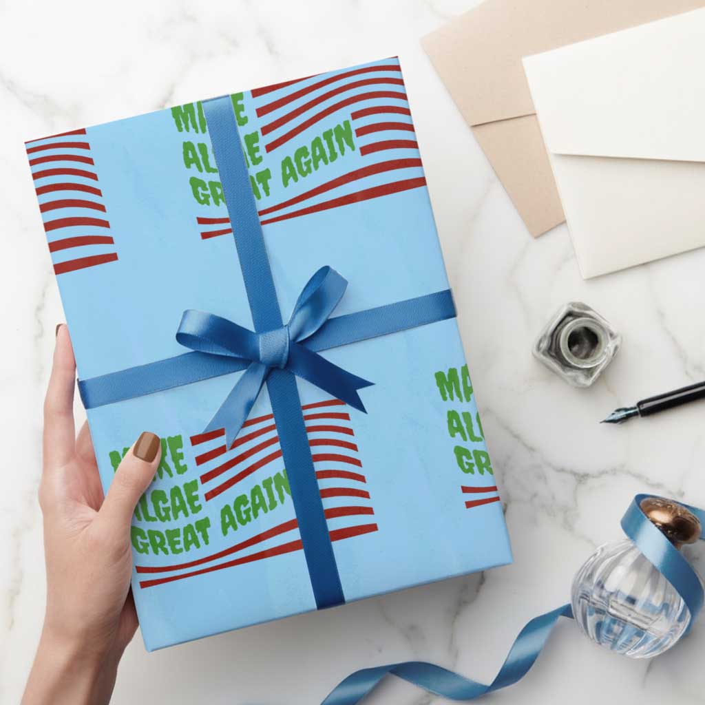 Make Algae Great Again Wrapping Paper Roll Funny Political Satire American Flag Meme