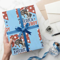 Make America Cowboy Again Patriotic Western Wrapping Paper Roll Bucking Bronco Star Spangled USA Flag Inspired Country