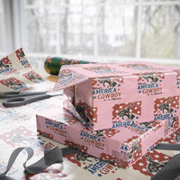 Make America Cowboy Again Patriotic Western Wrapping Paper Roll Bucking Bronco Star Spangled USA Flag Inspired Country