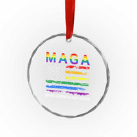 Make America Gay Again LGBTQ Pride Crystal Glass Ornament Funny Political Pride Graphic