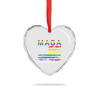 Make America Gay Again LGBTQ Pride Heart Crystal Glass Ornament Funny Political Pride Graphic