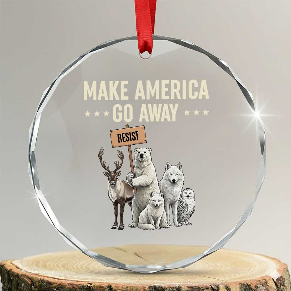 Make America Go Away Crystal Glass Ornament Greenland Support Gift