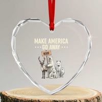 Make America Go Away Heart Crystal Glass Ornament Greenland Support Gift