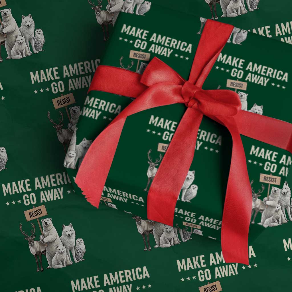 Make America Go Away Wrapping Paper Roll Greenland Support Gift