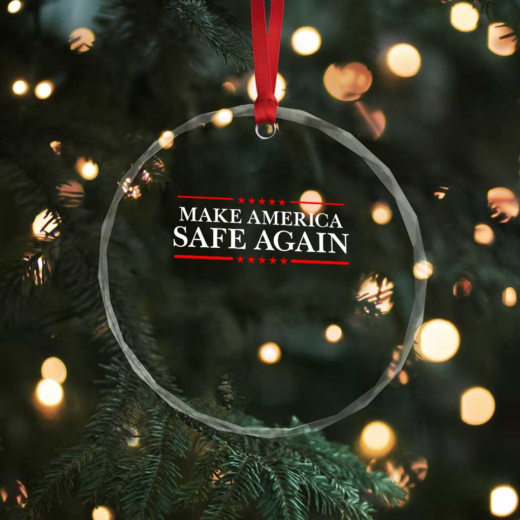 Make America Safe Again Crystal Glass Ornament Funny US Patriotic 4th of July