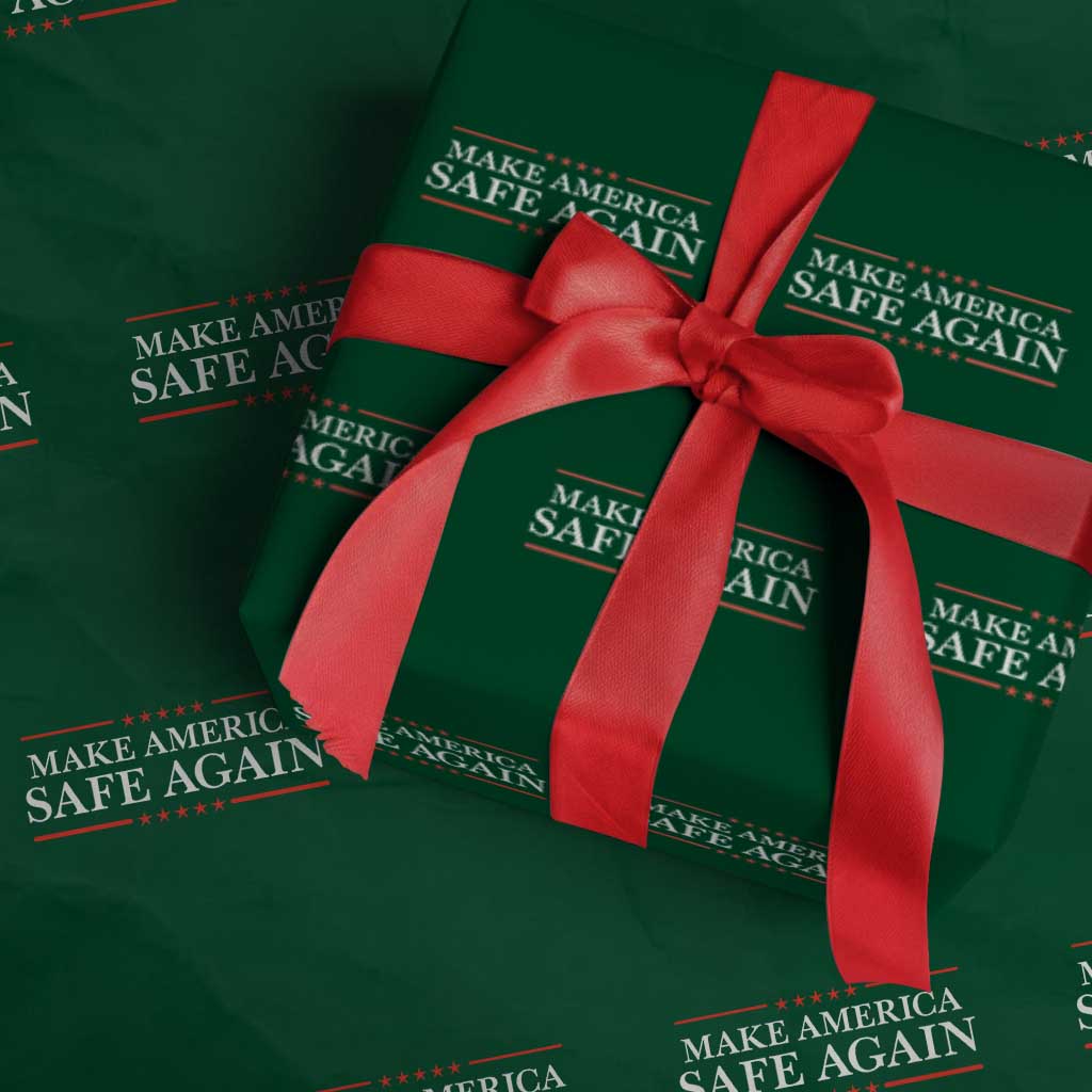 Make America Safe Again Wrapping Paper Roll Funny US Patriotic 4th of July