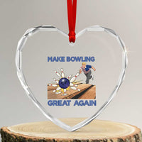 Make Bowling Great Again Heart Crystal Glass Ornament Funny Bowler Gift - Wonder Print Shop