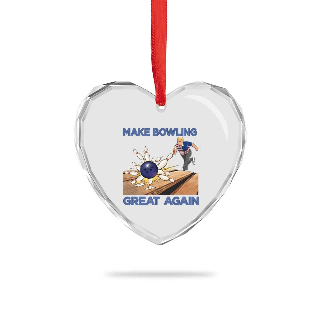 Make Bowling Great Again Heart Crystal Glass Ornament Funny Bowler Gift - Wonder Print Shop