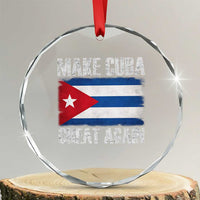 Make Cuba Great Again Crystal Glass Ornament Vintage Cuban Map