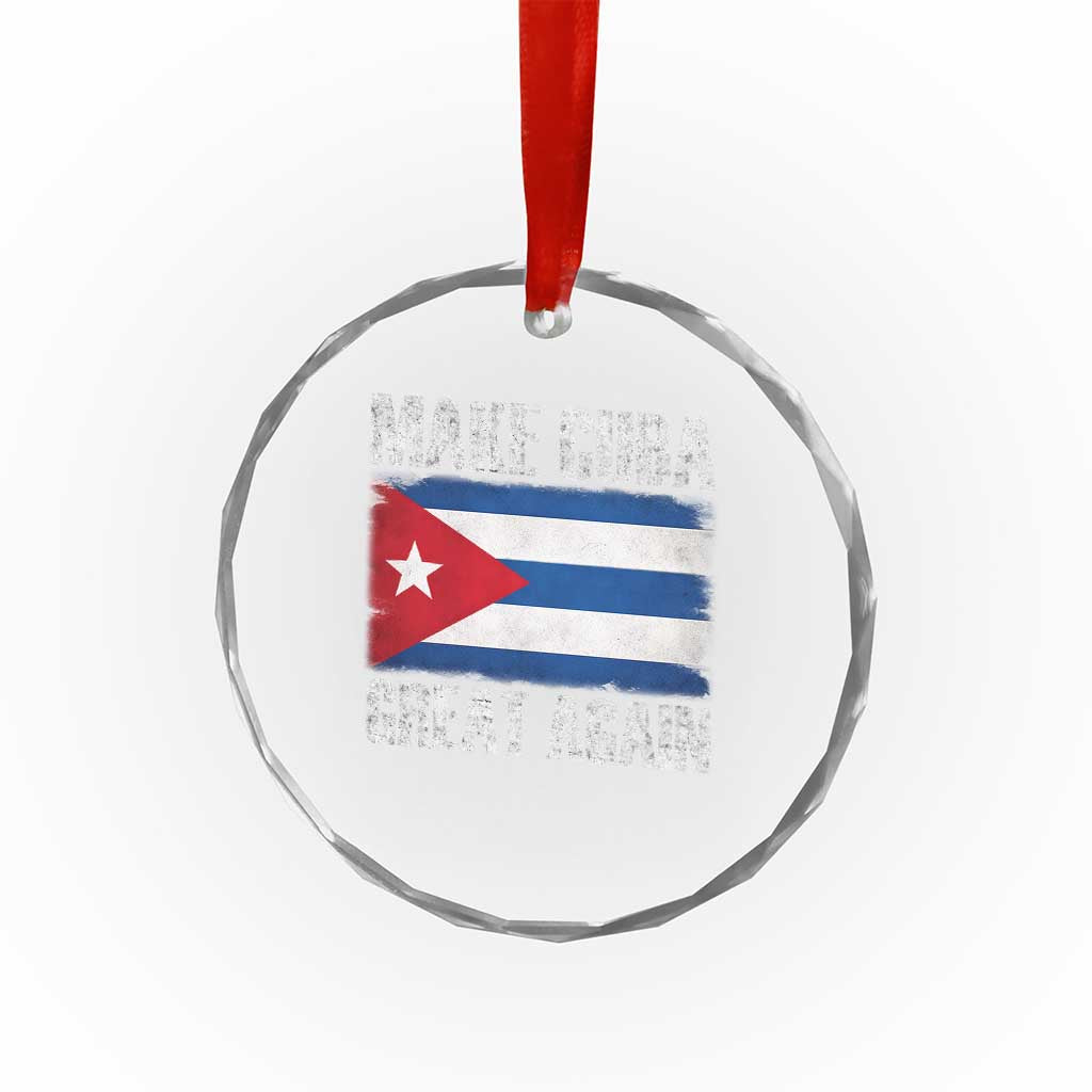 Make Cuba Great Again Crystal Glass Ornament Vintage Cuban Map
