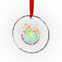 Make Everyday Earth Day Crystal Glass Ornament Funny Cat Lover Gift