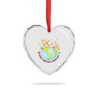 Make Everyday Earth Day Heart Crystal Glass Ornament Funny Cat Lover Gift